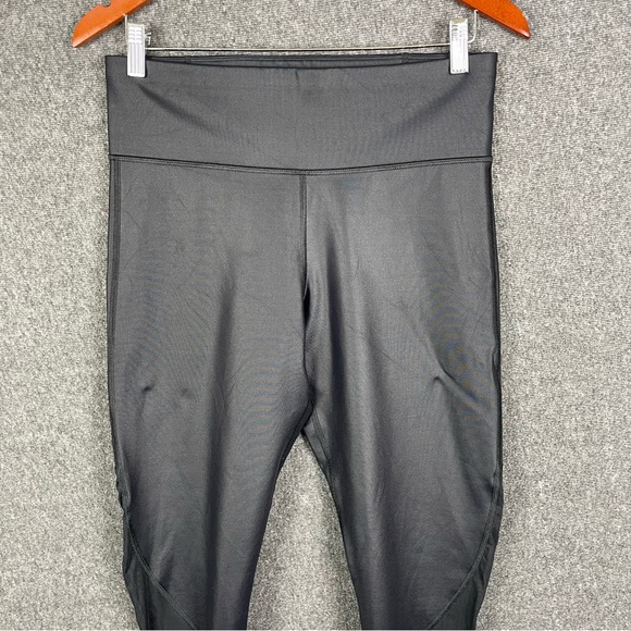 Sweaty Betty M Merino Wool Blend Jersey Lined Mesh Calves Black Wet Look Legging - Picture 3 of 16